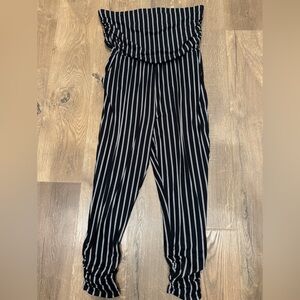Strapless pinstripe jumpsuit by LOVE J in 1X ( NWOT)